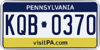 PA license plate KQB0370