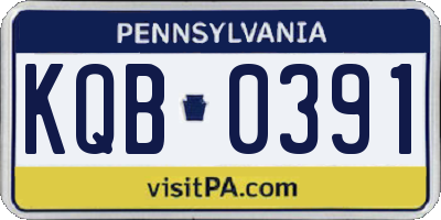PA license plate KQB0391