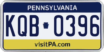 PA license plate KQB0396