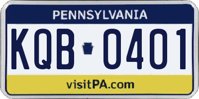 PA license plate KQB0401