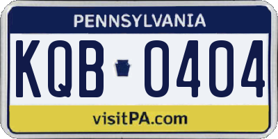 PA license plate KQB0404