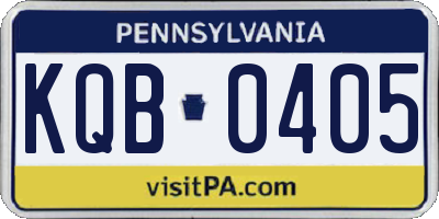 PA license plate KQB0405