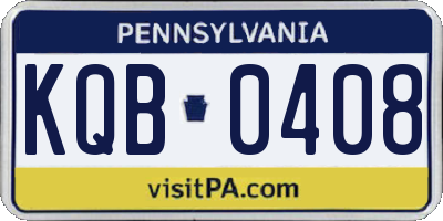 PA license plate KQB0408