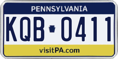 PA license plate KQB0411