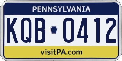 PA license plate KQB0412
