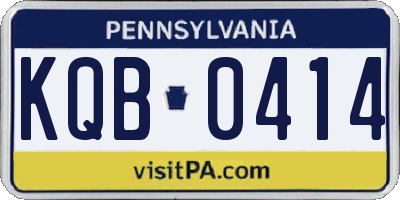 PA license plate KQB0414