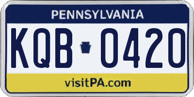 PA license plate KQB0420