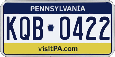 PA license plate KQB0422