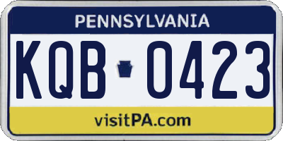 PA license plate KQB0423