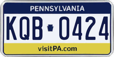 PA license plate KQB0424