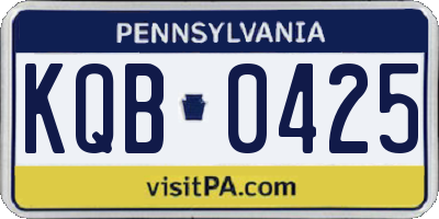 PA license plate KQB0425