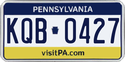 PA license plate KQB0427
