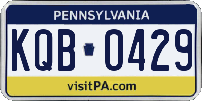 PA license plate KQB0429