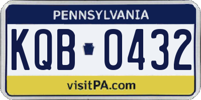 PA license plate KQB0432