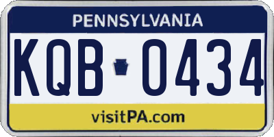 PA license plate KQB0434