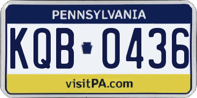 PA license plate KQB0436