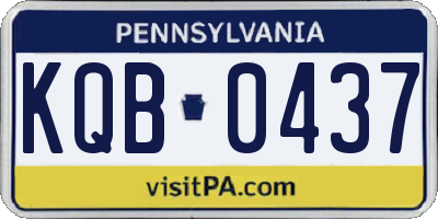 PA license plate KQB0437
