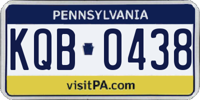 PA license plate KQB0438