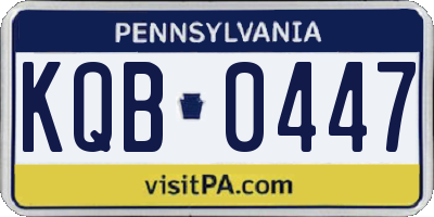 PA license plate KQB0447