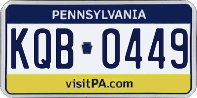 PA license plate KQB0449