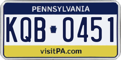 PA license plate KQB0451