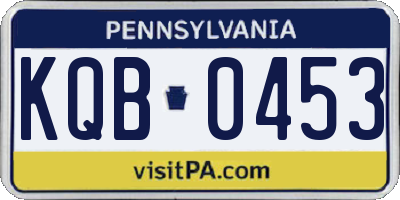 PA license plate KQB0453