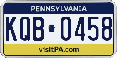 PA license plate KQB0458