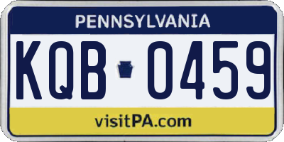 PA license plate KQB0459