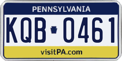 PA license plate KQB0461