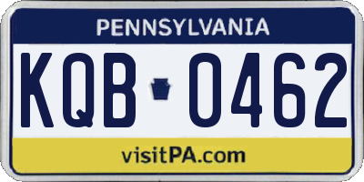 PA license plate KQB0462