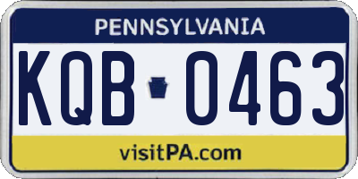 PA license plate KQB0463
