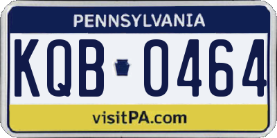 PA license plate KQB0464
