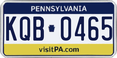 PA license plate KQB0465