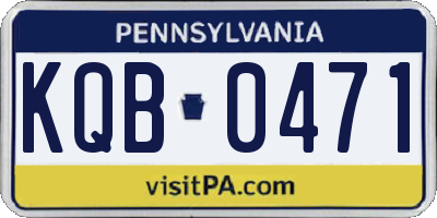 PA license plate KQB0471
