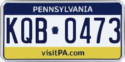 PA license plate KQB0473