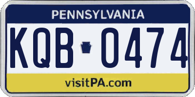 PA license plate KQB0474
