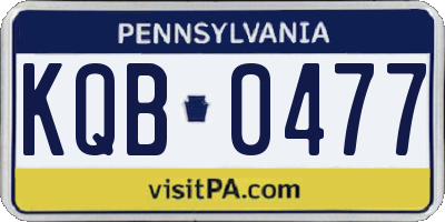 PA license plate KQB0477