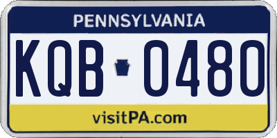 PA license plate KQB0480