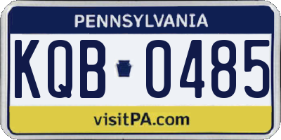 PA license plate KQB0485