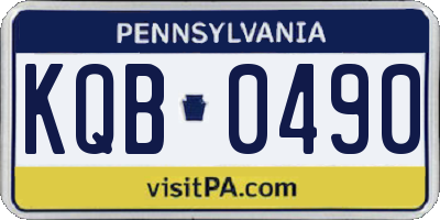 PA license plate KQB0490