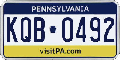 PA license plate KQB0492