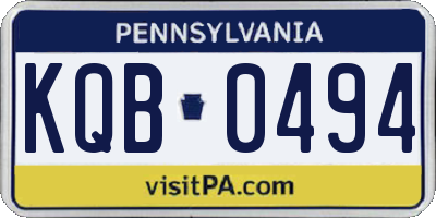 PA license plate KQB0494