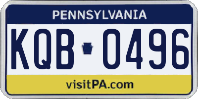 PA license plate KQB0496