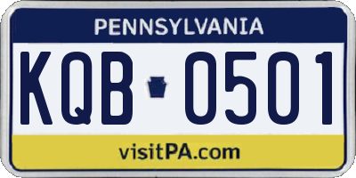 PA license plate KQB0501
