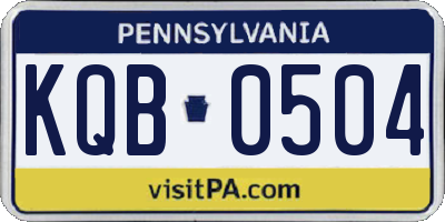 PA license plate KQB0504