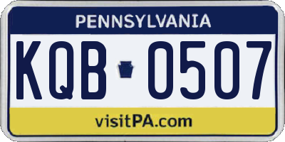PA license plate KQB0507