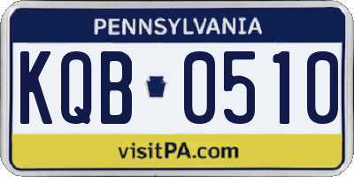 PA license plate KQB0510