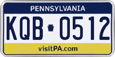 PA license plate KQB0512