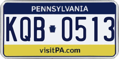 PA license plate KQB0513