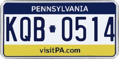 PA license plate KQB0514